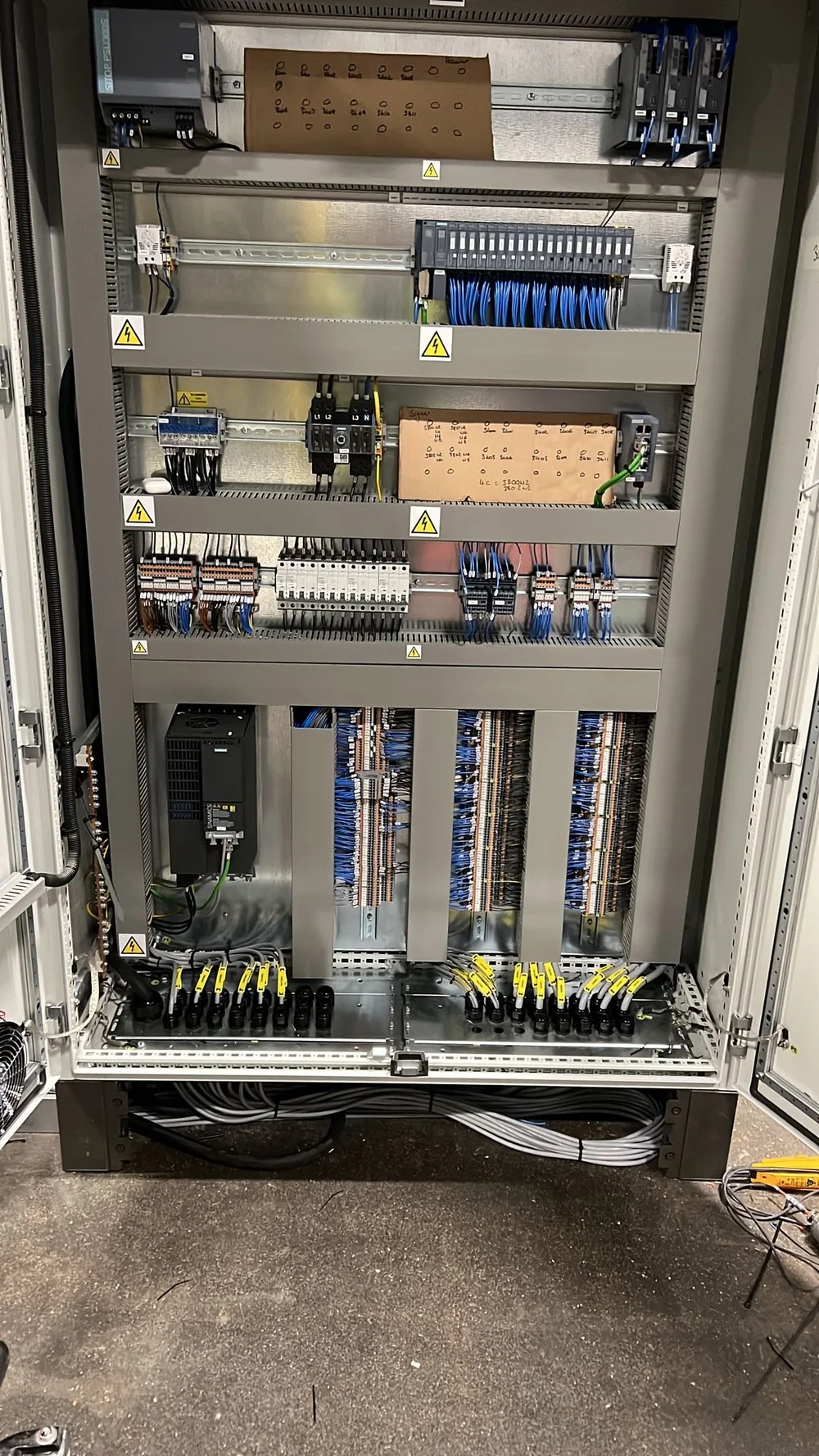 Commercial electrical contractors working on site