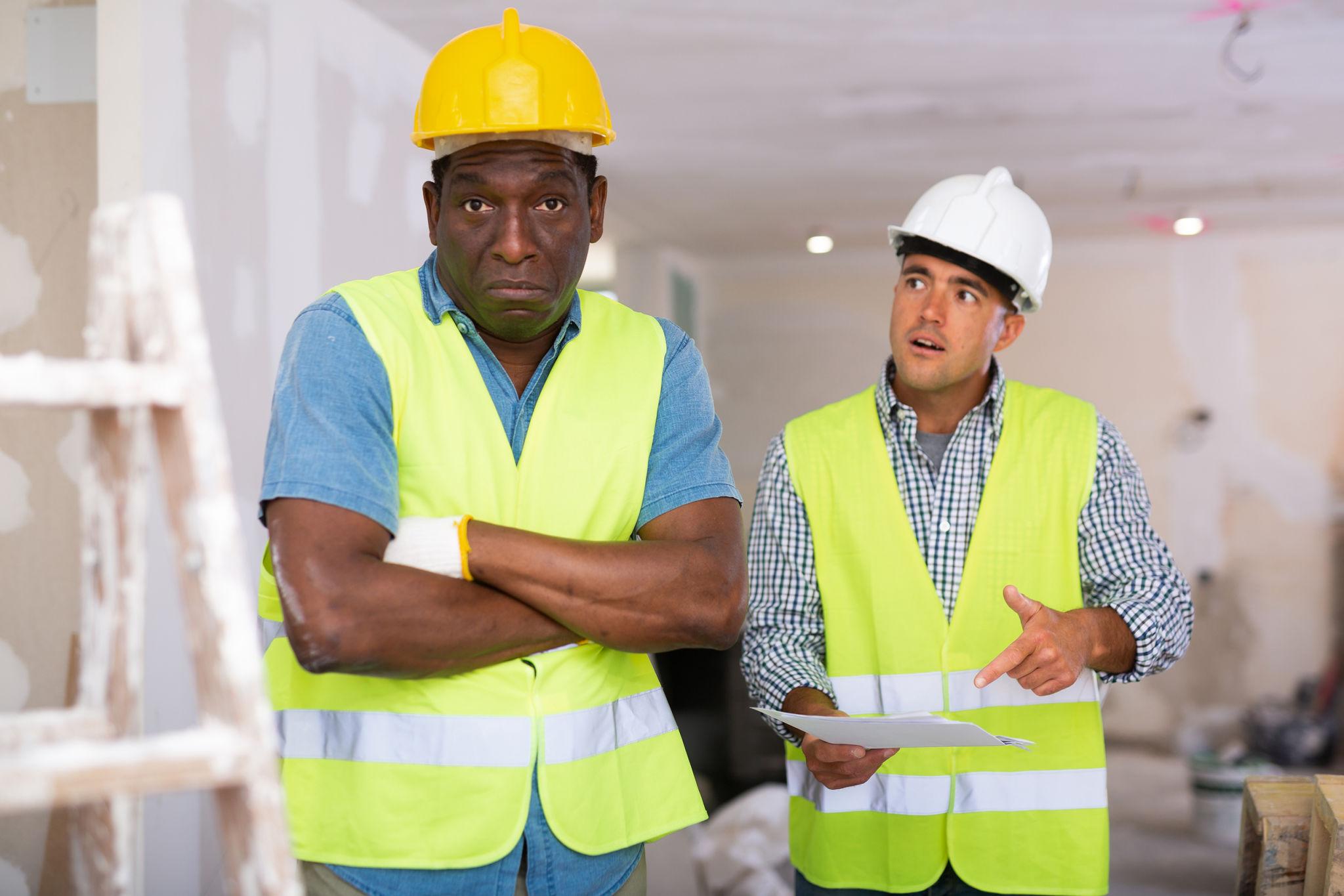 Commercial electrical contractors working on site